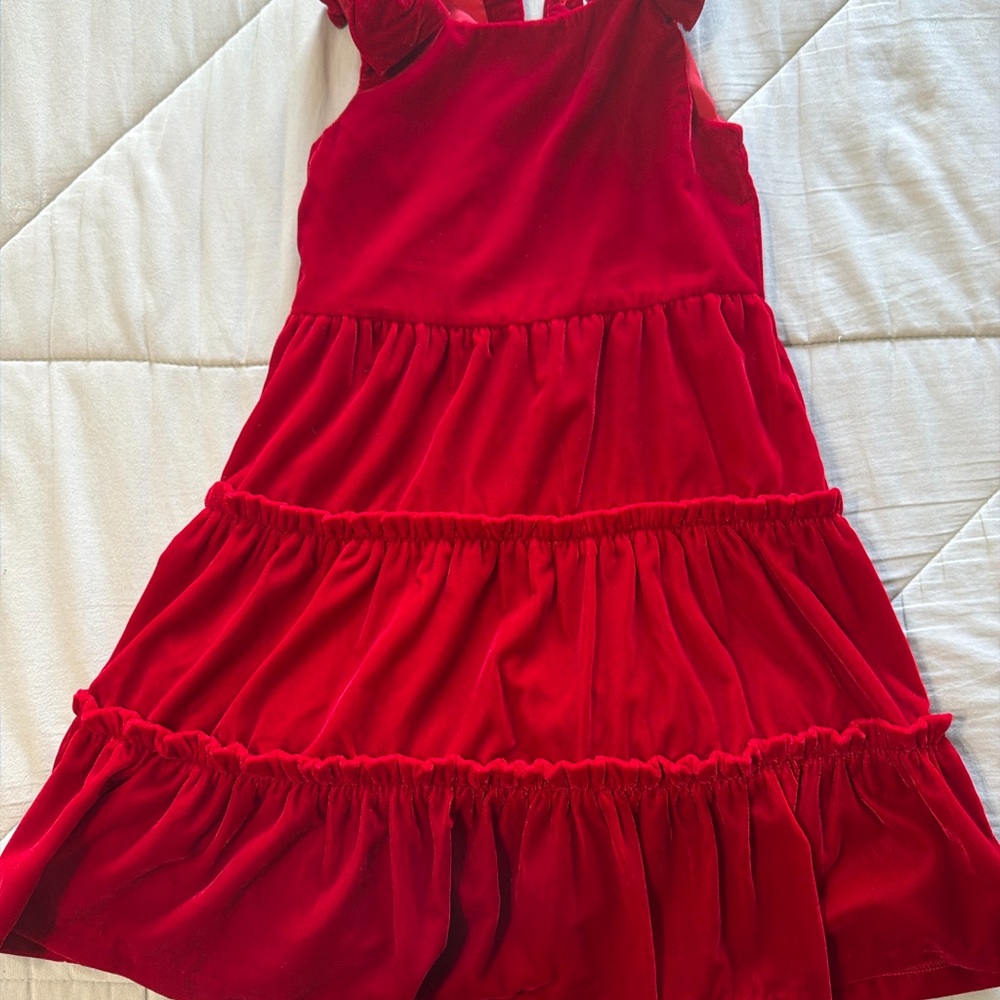 Janie and Jack Red Velvet Tiered Dress